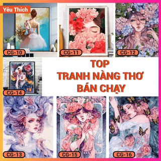 🚩[HÀNG SẴN]🚩【+𝟑𝟎𝟎 mẫu】- Tranh tô màu theo số Gams 🚩FREESHIP🚩 Top Cô Gái Bán Chạy - Có Khung Sẵn