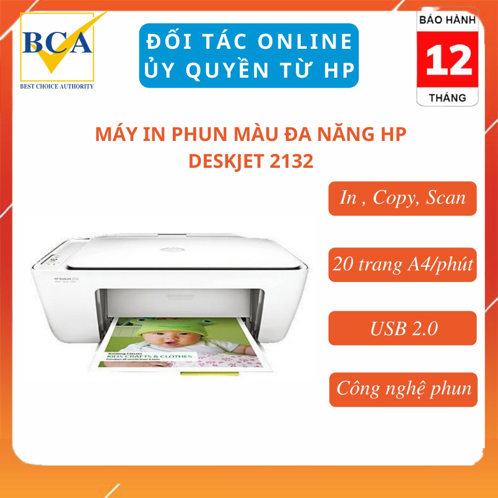 Máy in phun đa năng HP DeskJet 2132 All-in-One Printer (In, Copy, Scan) _ F5S41A