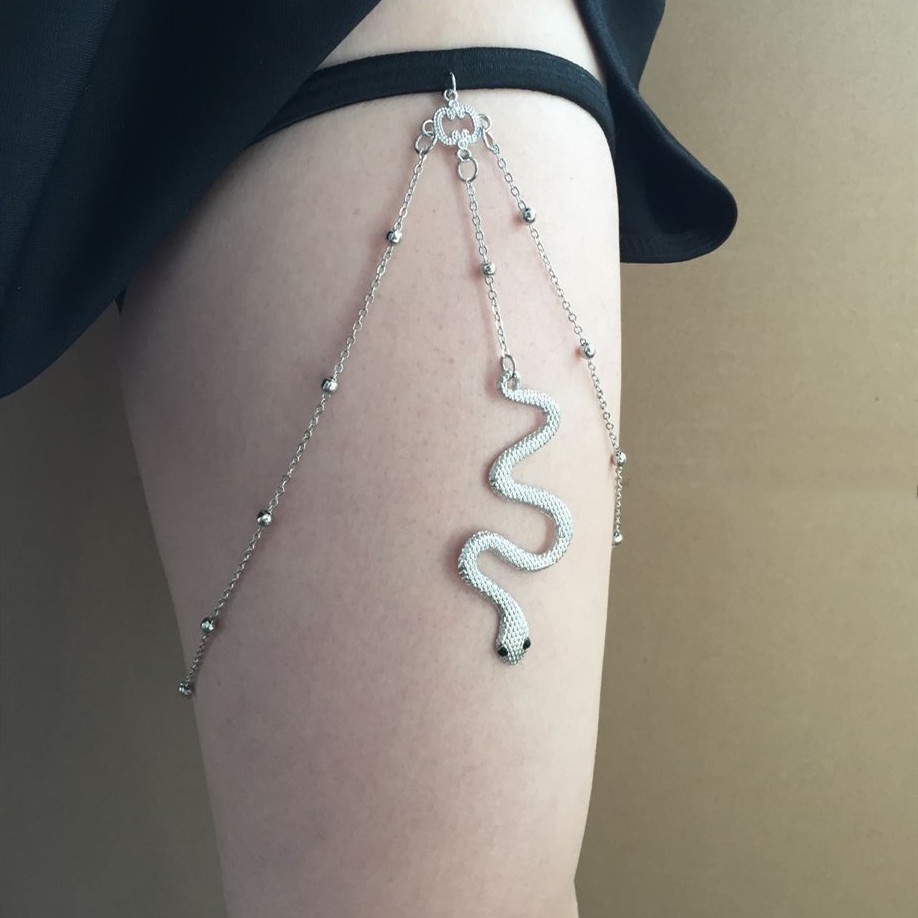 Chuỗi Dây Đeo Đùi Bằng Kim Loại Đính Hạt Thời Trang Đi Biển Cho Nữ