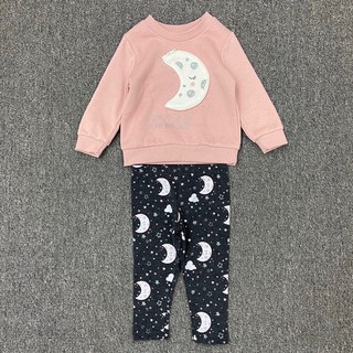 Bộ nỉ Primark áo nỉ bông + quần legging bé gái