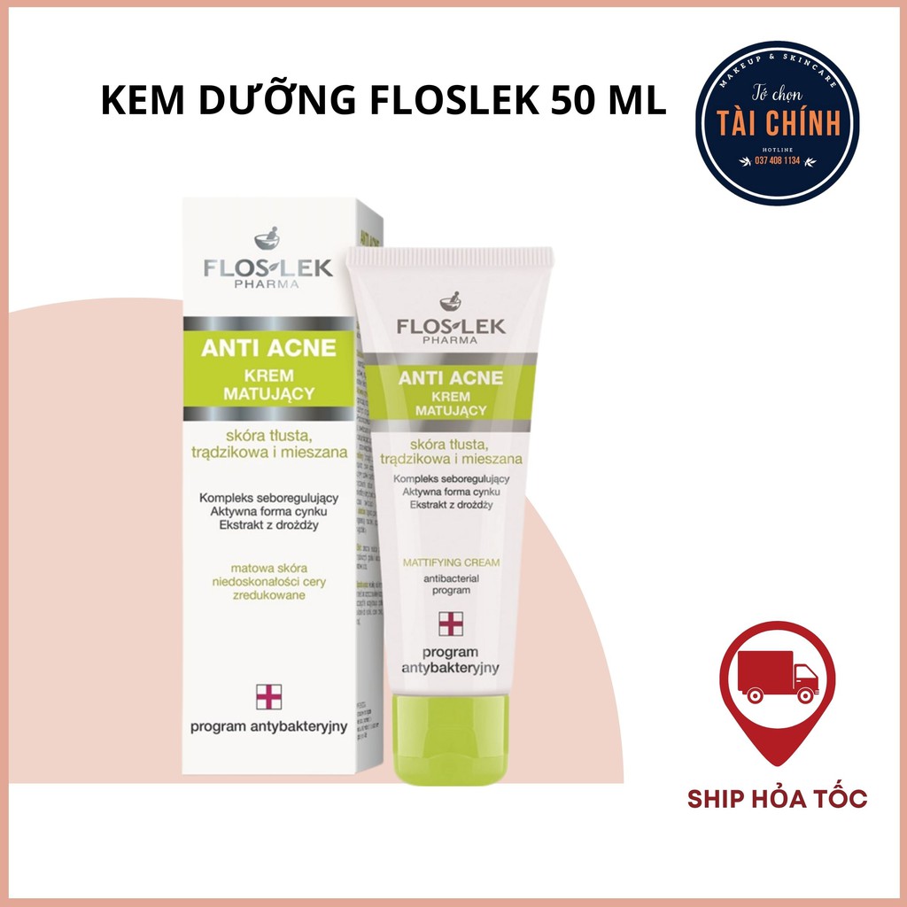 Kem kiểm soát dầu và điều tiết nhờn Floslek Anti Acne Mattifying Cream 50ml