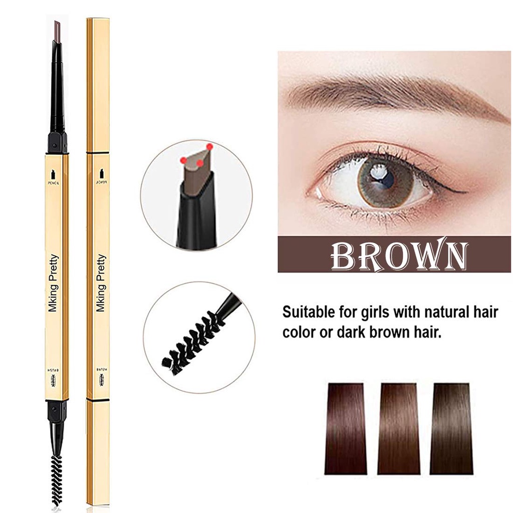 [Hàng mới về] Bút kẻ lông mày hai đầu màu xám đậm lâu trôi