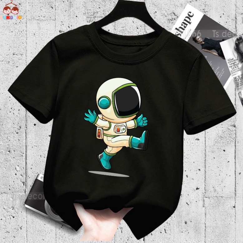 Áo thun trẻ em hình phi hành gia .áo cho bé từ 6kg-30kg.AL49.