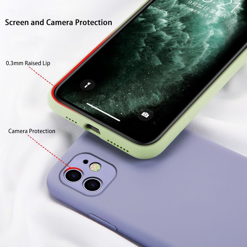 Case iPhone 11 Pro Max XS XR X 6S 6 7 8 Plus Liquid Silicone Soft Case Full Camera Protection cover