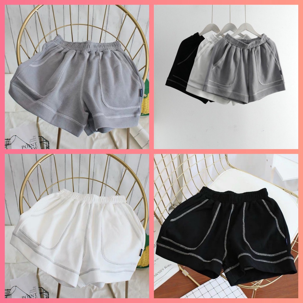 Quần đùi sproty chỉ nổi RUBY HOUSE86 có 3 màu Đen, Trắng, Xám, đường chỉ nổi cá tính năng động, chất dầy đẹp
