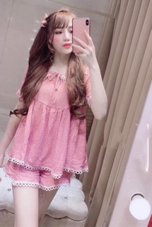 Bộ ngủ đùi tiểu thư siêu xinh
