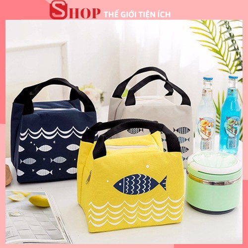 Túi giữ nhiệt đựng hộp cơm đồ ăn giao hàng có khóa kéo 3 lớp giữ nhiệt kiểu xuất nhật sang trọng tiện 2394 SHOP TIỆN ÍCH