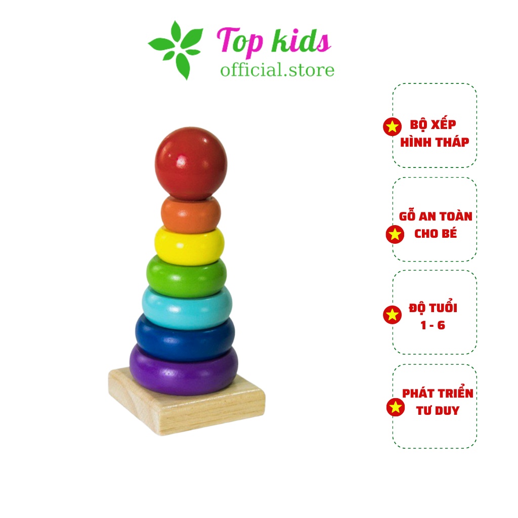 Đồ chơi giáo dục montessori combo 7 món đồ chơi gỗ thông minh phát triển trí tuệ cho bé từ 1 2 3 4 tuổi TOPKIDS