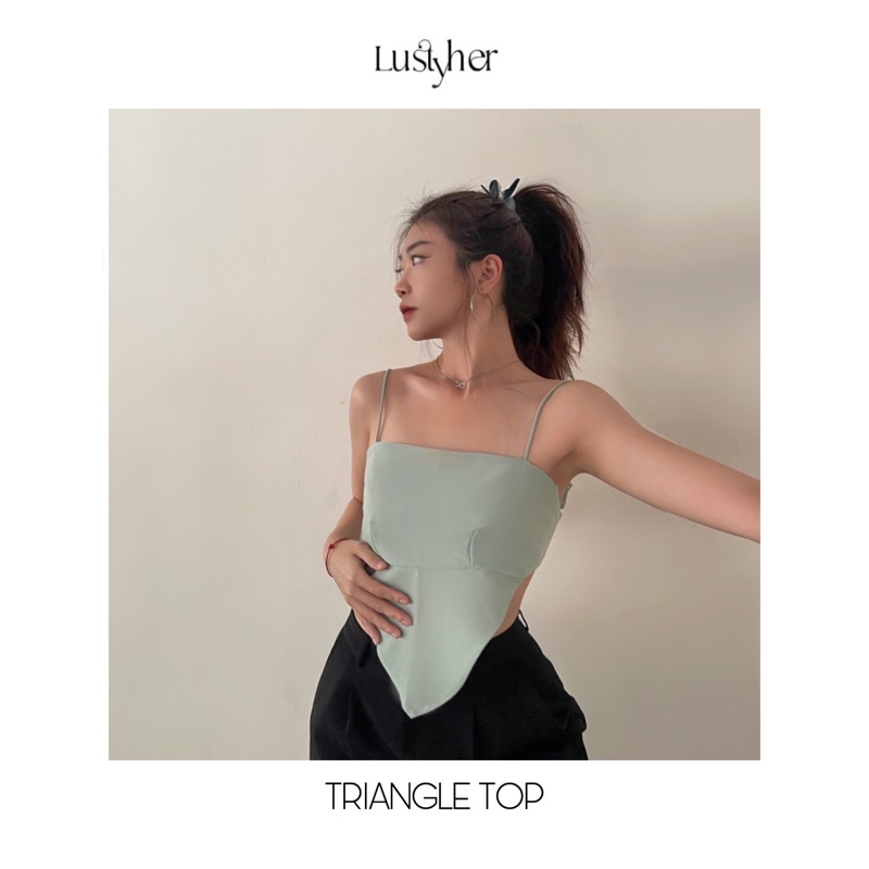 Áo Croptop họa tiết Yếm màu xanh mint LUSTYHER
