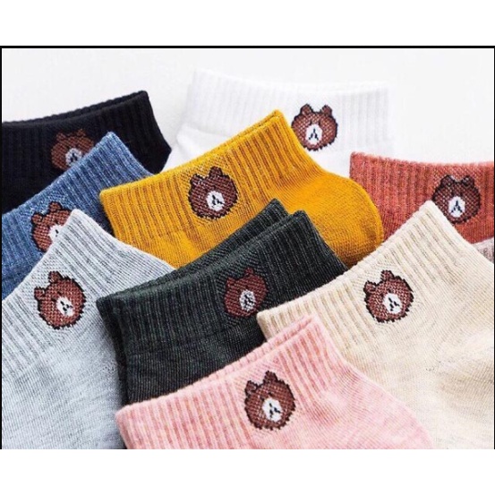 Set 10 Đôi Tất Gấu Cổ Ngắn Nhiều Màu