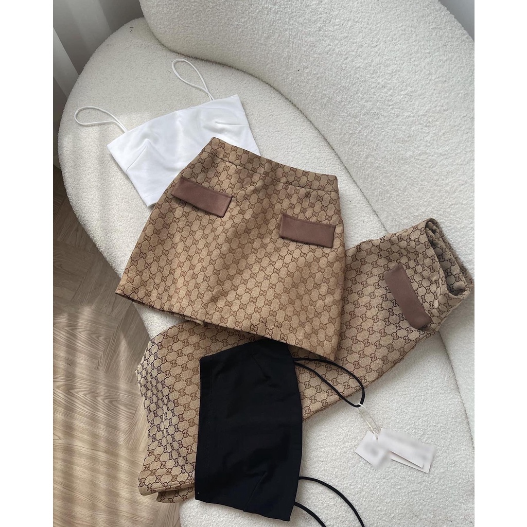 ZUKY Chân váy gấm Gucci ngắn và dài