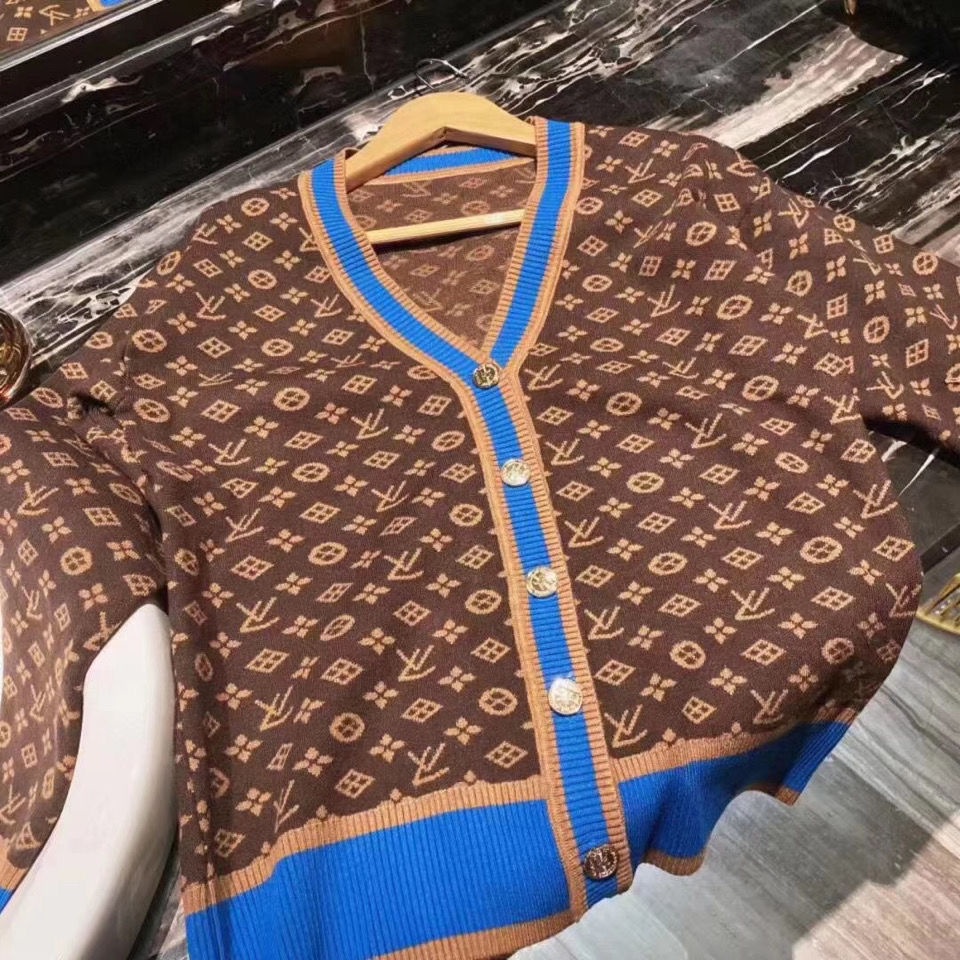 Hàng Có Sẵn!Louis Vuitton!Áo Khoác Cardigan Dáng Rộng Thiết Kế Mới Năng Động Thời Trang Dành Cho Cặ