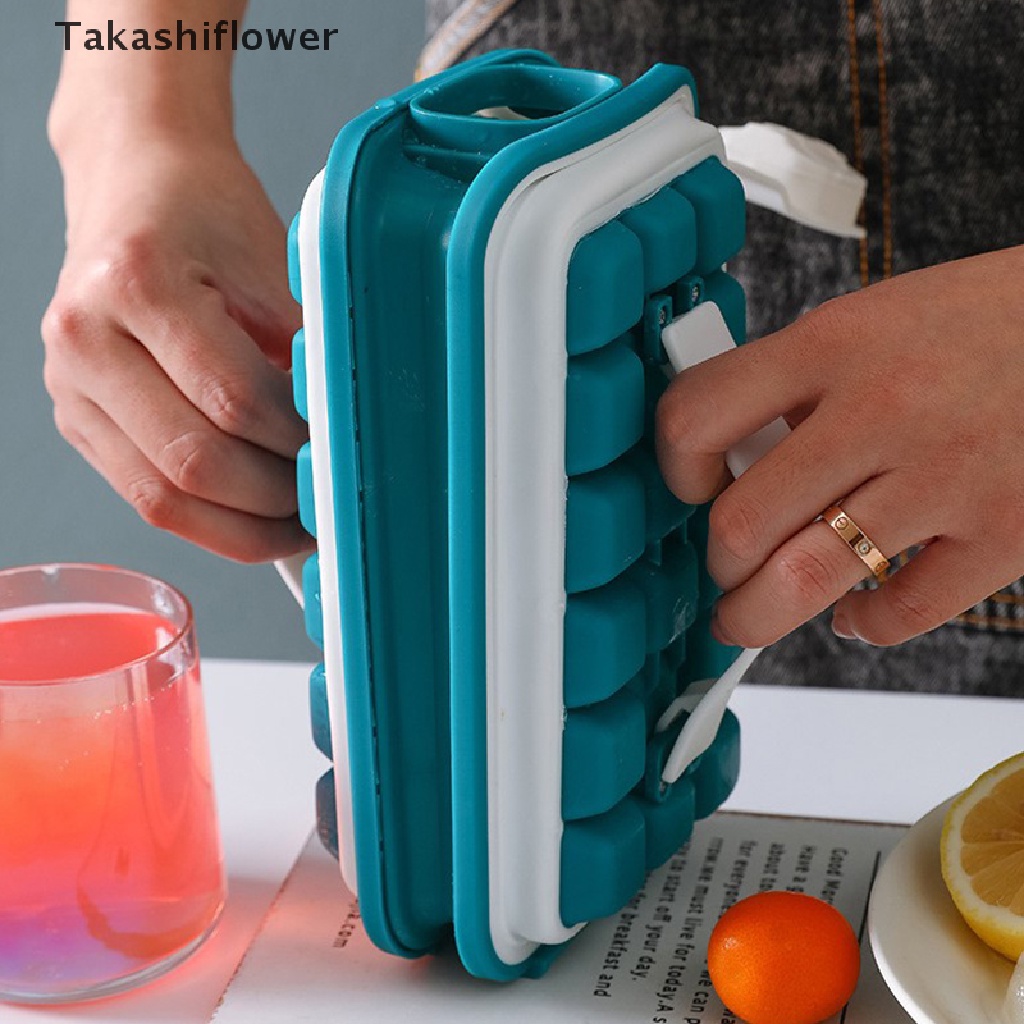Khay Làm Đá 2 Trong 1 Bằng silicone Có Thể Gấp Lại Được