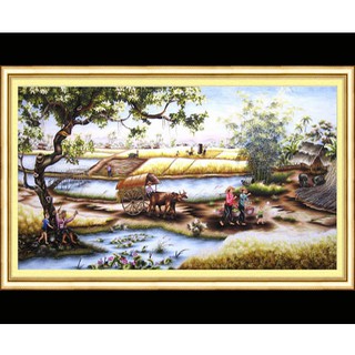 Tranh Thêu PHONG CẢNH ĐỒNG QUÊ 222260 (101x58cm)