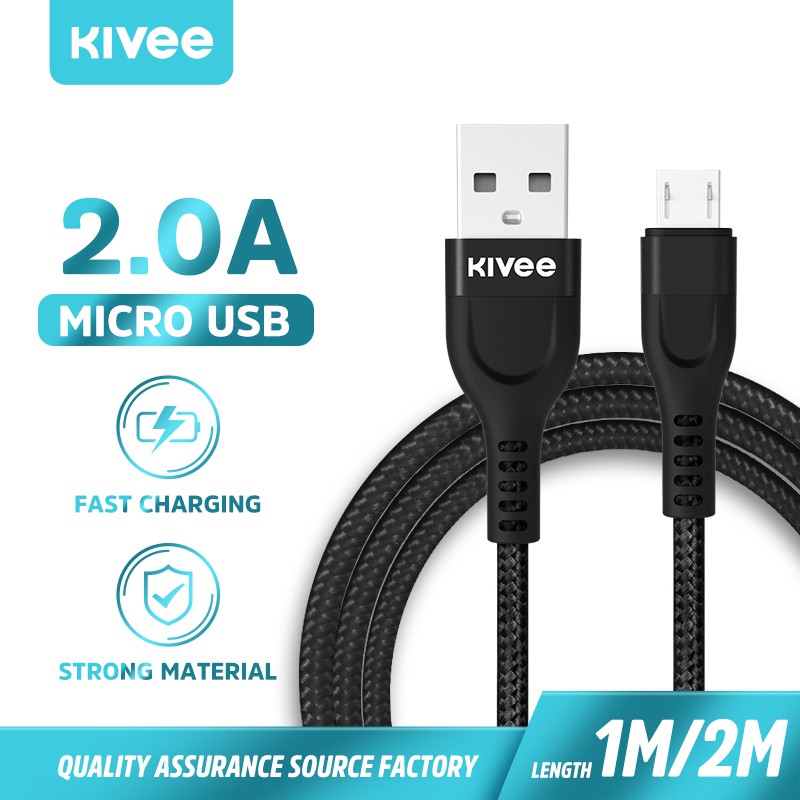 [ Chính Hãng Kivee ] Dây Cáp Sạc Nhanh Micro Usb / Type-C Dài 1m Cho Iphone Android Phone CT302