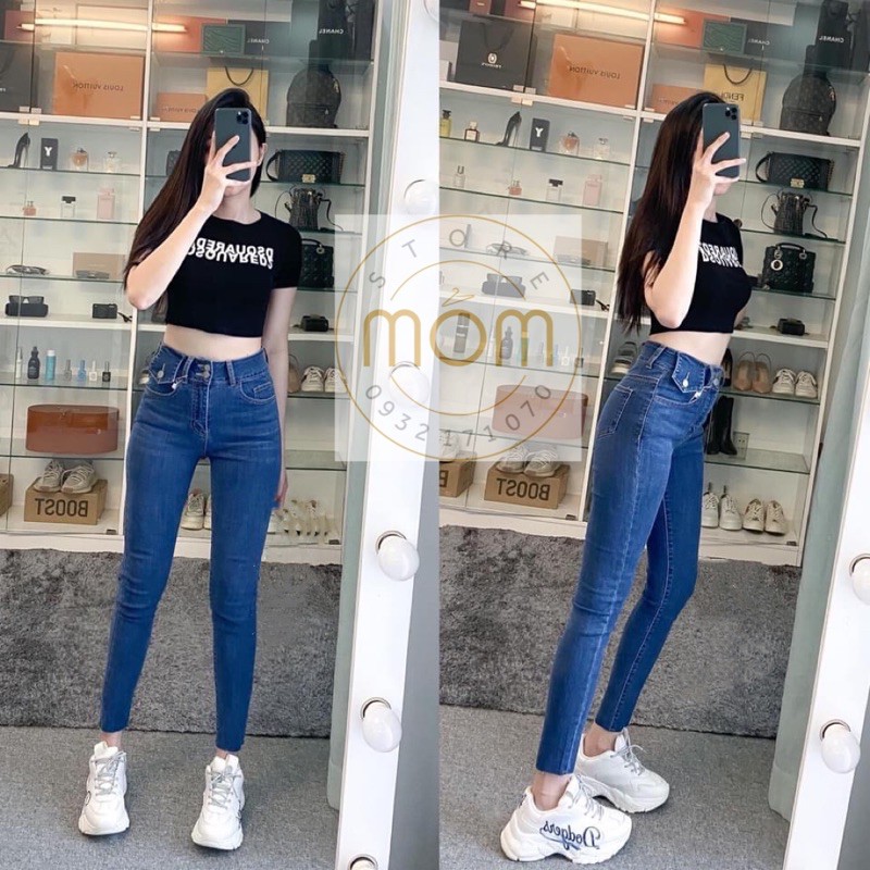 Quần Jeans Skinny 9 Tấc Lưng Nắp Túi [ẢNH THẬT] MÓM STORE VNXK