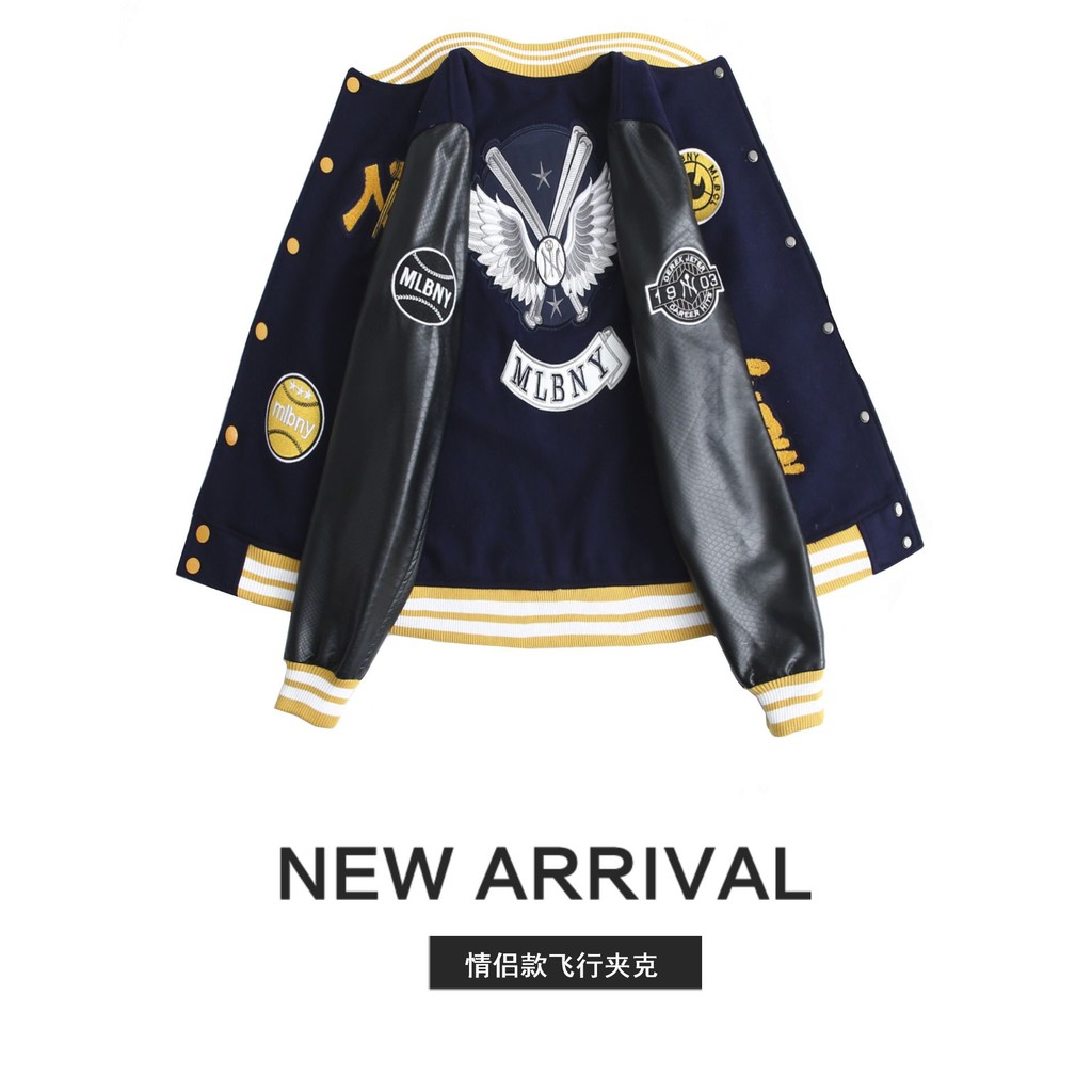 [ẢNH THẬT] ÁO BOMBER MLB NY [FULL BOX BILL]  MÀU VÀNG | BigBuy360 - bigbuy360.vn