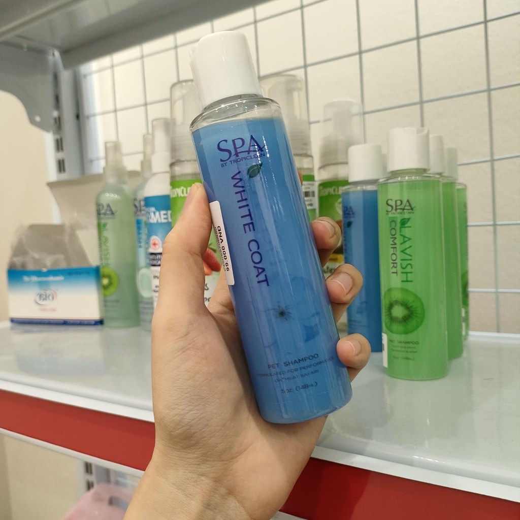 TROPICLEAN - SỮA TẮM DƯỠNG LÔNG TRẮNG CHO THÚ CƯNG - DẦU GỘI THÚ CƯNG LÔNG TRẮNG Spa White Coat Shampoo