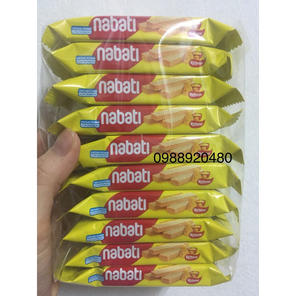 Lốc 10 gói bánh xốp Nabati vị phô mai 17g