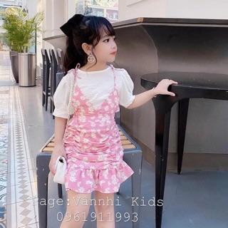 Sét áo kèm yếm hoa cúc  bé Size đại