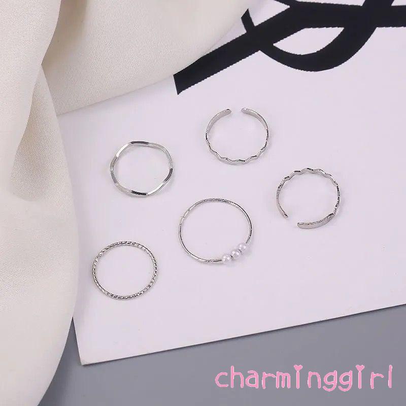 Bộ Nhẫn Đeo Ngón Tay Dạng Mở Thiết Kế Tối Giản Cho Nữ