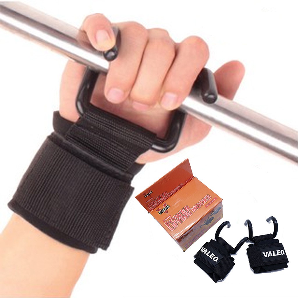 ✒Găng tay tập xà đơn Valeo có móc sắt giúp bạn đu hít lâu hơn giảm đau lưng, bao tâp gym đa năng