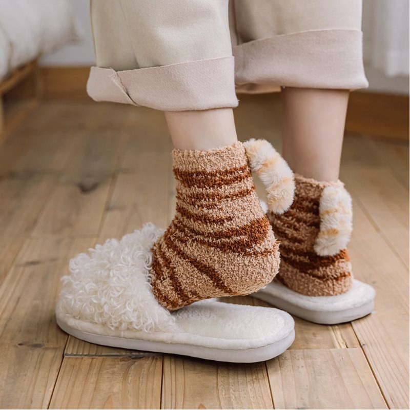 Tất Lông Nhung Hình Chân Mèo 3D Dễ Thương Xinh Xắn Cho Nữ