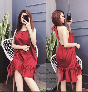 Đầm yếm phi lụa hót (anh chụp phía sau)
