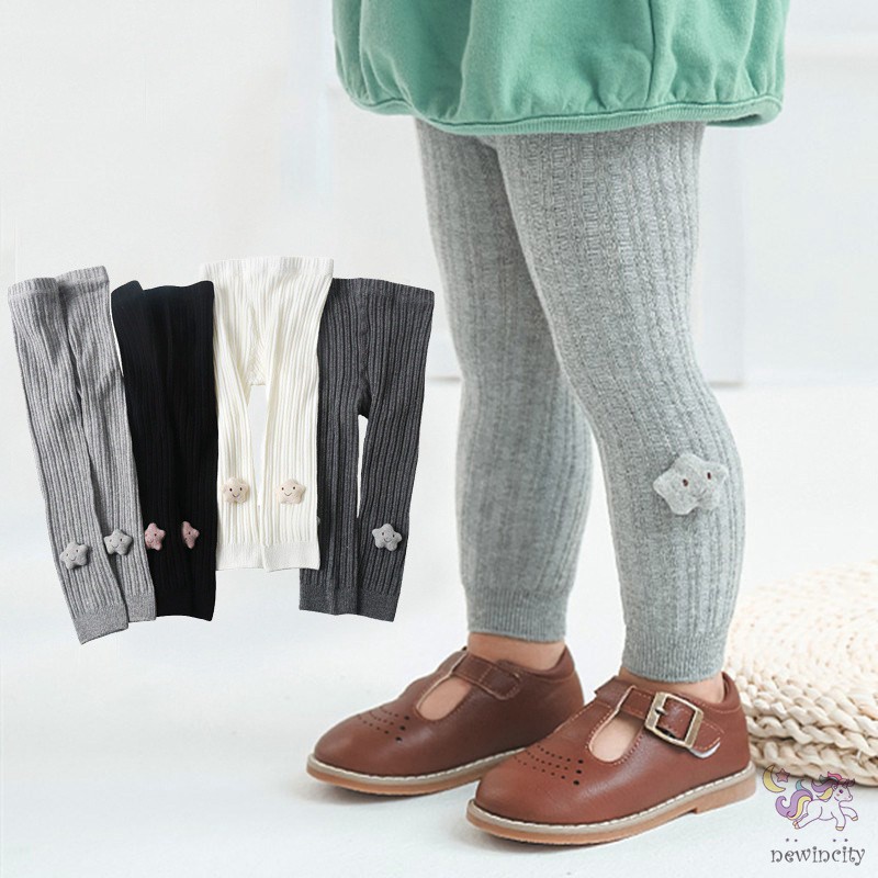 Quần Legging Dệt Kim Dáng Ôm Kiểu Hàn Quốc Thời Trang Mùa Thu Cho Bé Gái