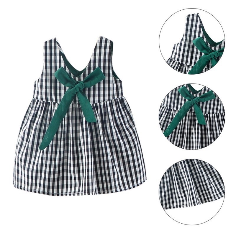 Thanh lý set đầm kẻ không tay 6-12m