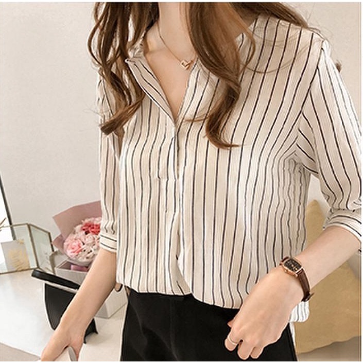 Áo sơ mi nữ tay lỡ, kiểu dáng đơn giản nhẹ nhàng S05