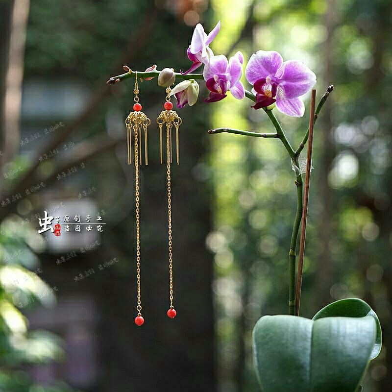 Khuyên tai bông tai cổ trang trung hoa