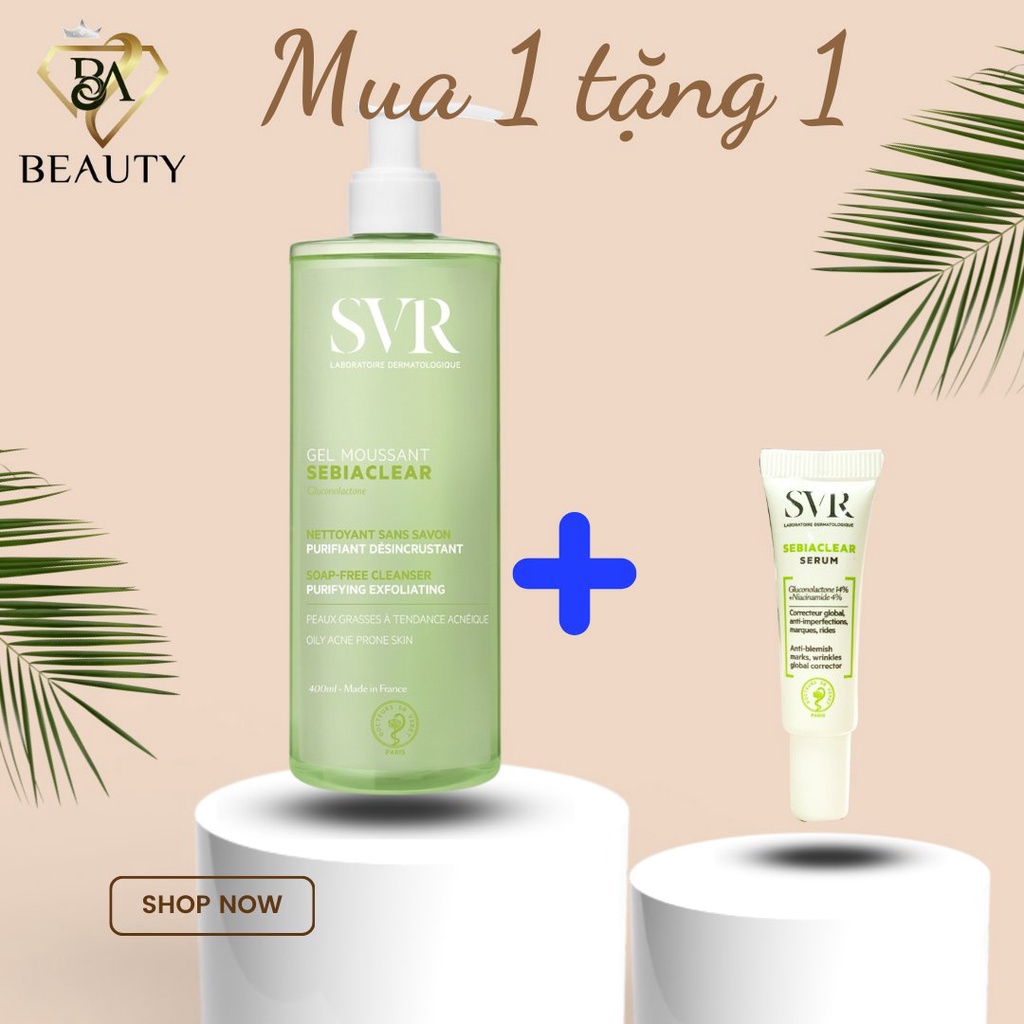 Chính hãng - Sữa Rửa Mặt SVR Sebiaclear Gel Moussant 400ml Gel Rửa Mặt SVR không xà phòng làm sạch và tẩy da chết