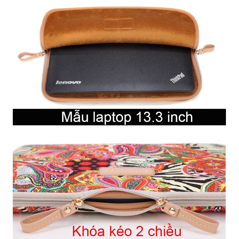 Túi chống sốc bảo vệ laptop và ipad LISEN màu hoa đỏ