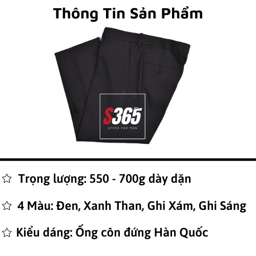 Quần tây nam Hàn Quốc màu đen, vải âu cao cấp mềm mịn co giãn cực tốt - QA