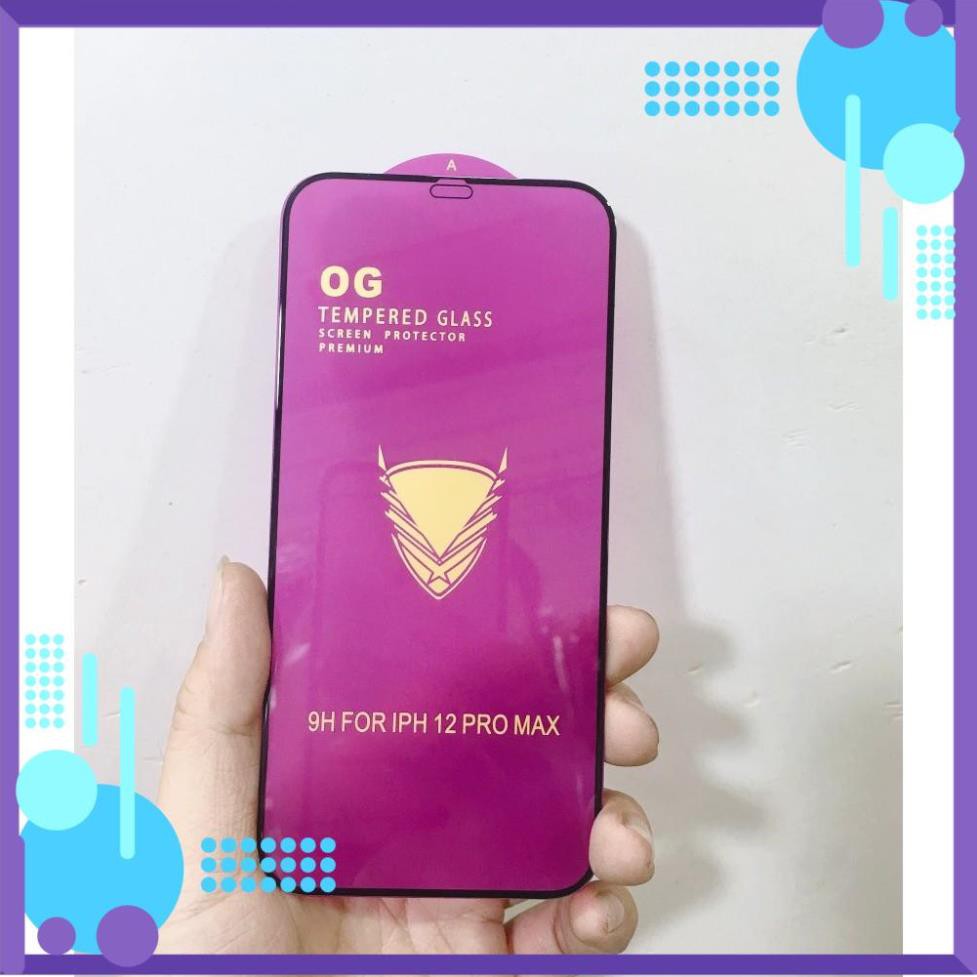 [FSHIP] Cường lực full màn hình iphone 12/ 12mini/12pro/12promax hiệu OG tím, viền mỏng, hàng chuẩn - hot