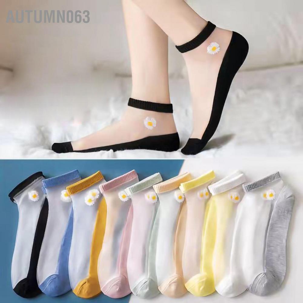 Set 5 đôi vớ cổ thấp thoáng khí mềm mại họa tiết hoạt hình dễ thương cho nữ