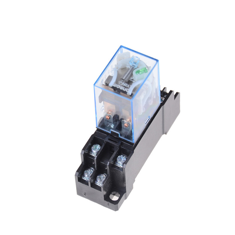 Relay cuộn dây nguồn 12V DC LY2NJ DPDT 8 Pin HH62P JQX-13F có bệ ổ cắm