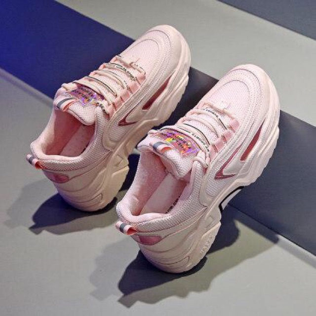 [Mã FAGREEN245 giảm 10% tối đa 30k đơn từ 99k] Giày nữ màu hồng lưới thoáng độn đế 5cm dáng hàn năng động mã a26 | BigBuy360 - bigbuy360.vn