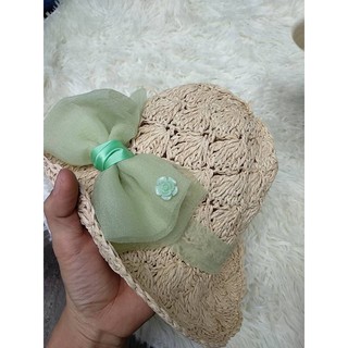 mũ cói nơ mềm cho bé