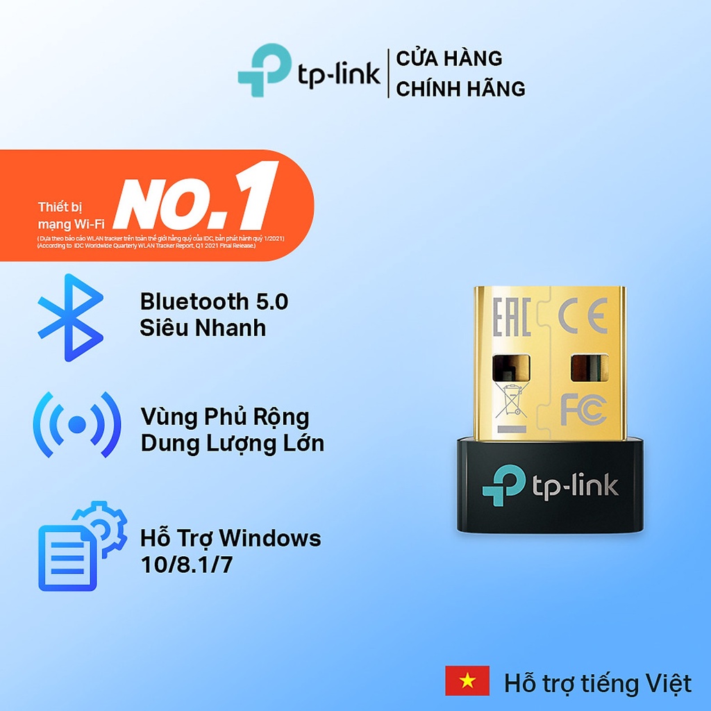 Thiết Bị USB Thu Phát Bluetooth 5.0 TP-Link UB500 Cho Máy Tính PC/Laptop - Hàng Chính Hãng