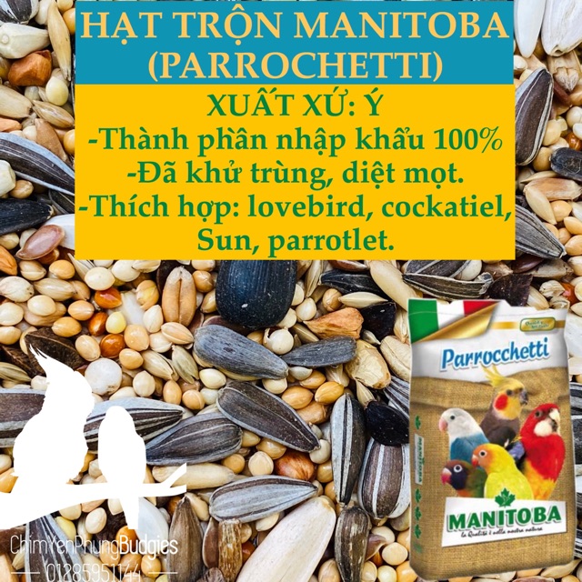 1kg hạt mix cho vẹt size trung (Cockatiel • lovebird • SunConure • Monk...)-XUẤT XỨ: Ý