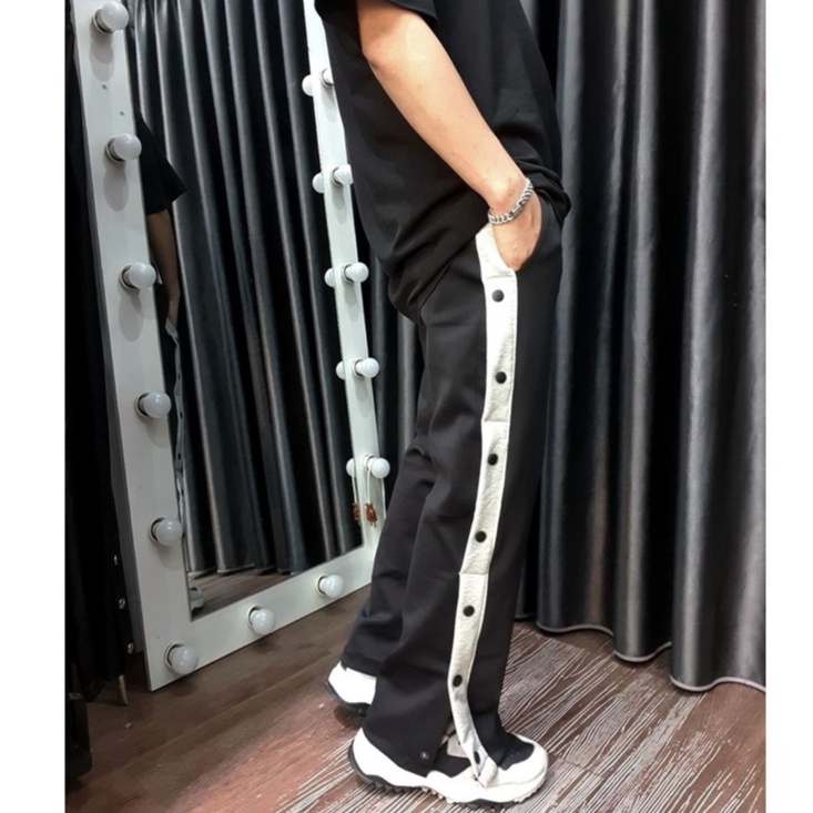 Quần Button Pant 1 line Unisex cực ngầu ( Vạch Line xám + cúc )