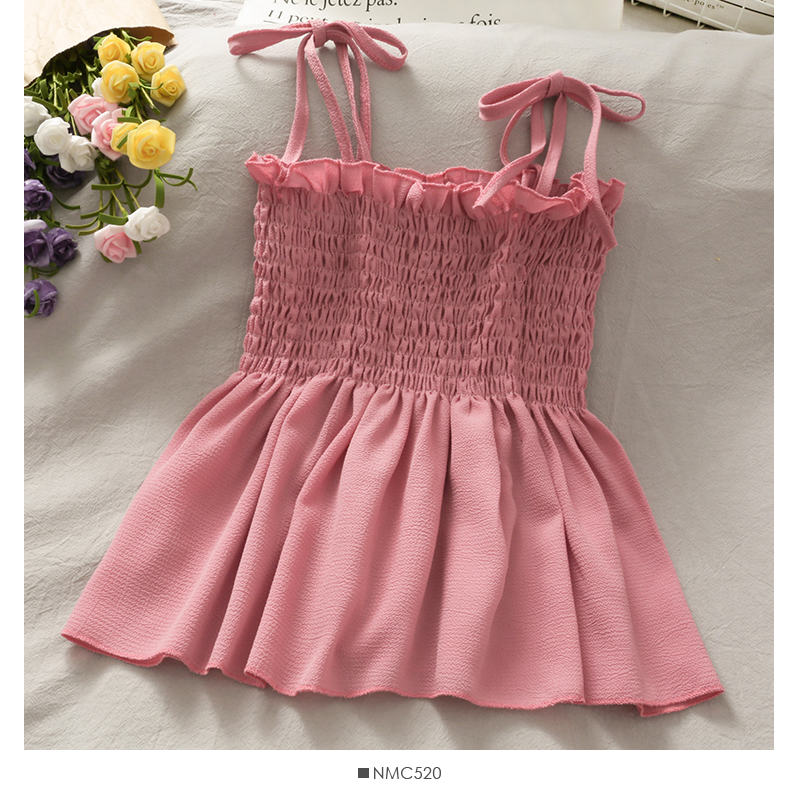 Áo Voan Hai Dây Thắt Nơ Xinh Xắn Dành Cho Nữ | BigBuy360 - bigbuy360.vn