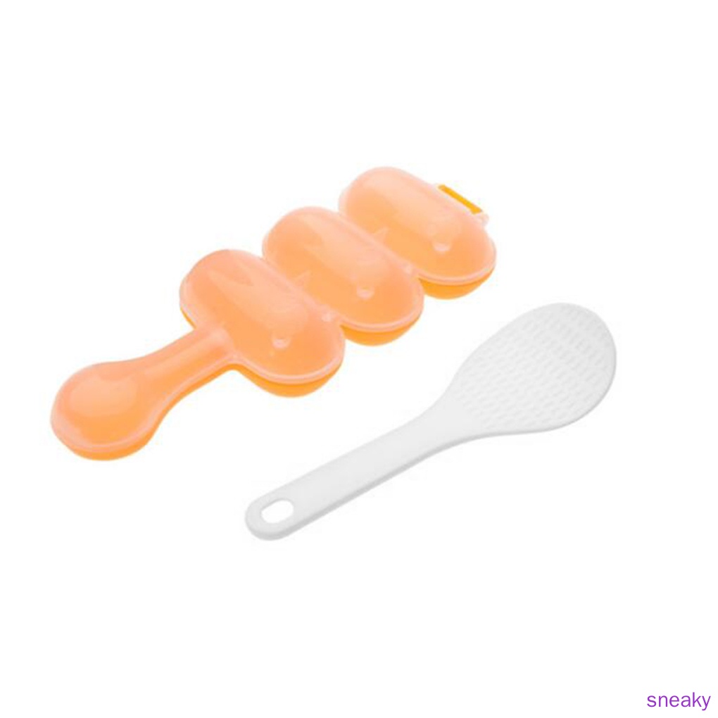 Khuôn Làm Cơm Cuộn 3 Ngăn Bằng Nhựa Chống Dính Diy