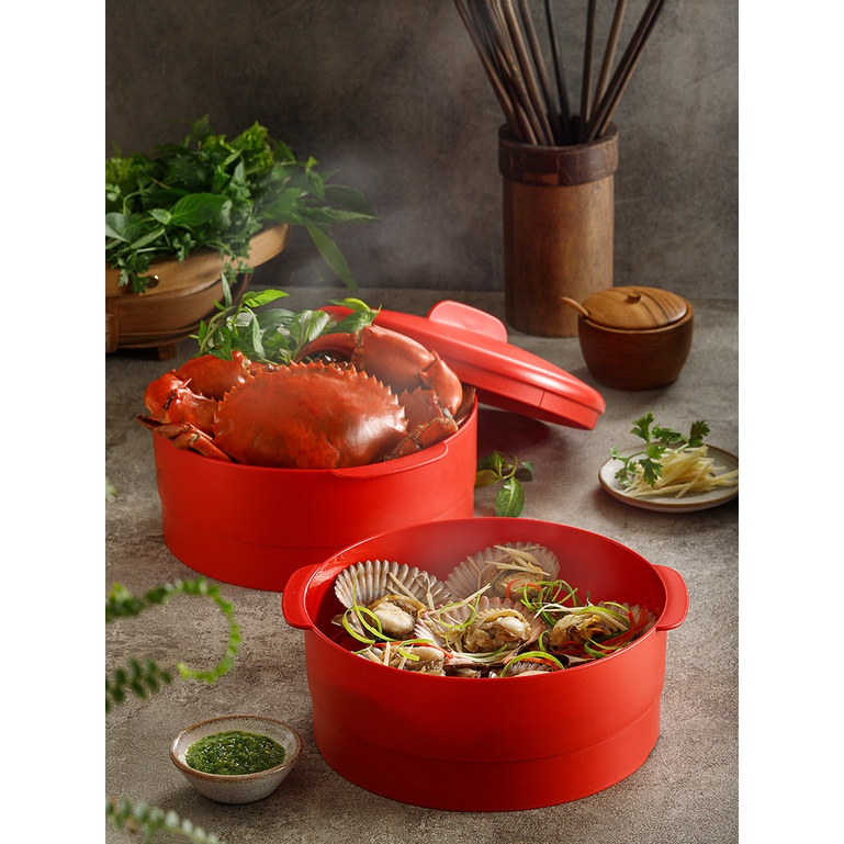 [Hàng tặng không bán] - Xửng hấp 2 tầng Tupperware Steam It Chili