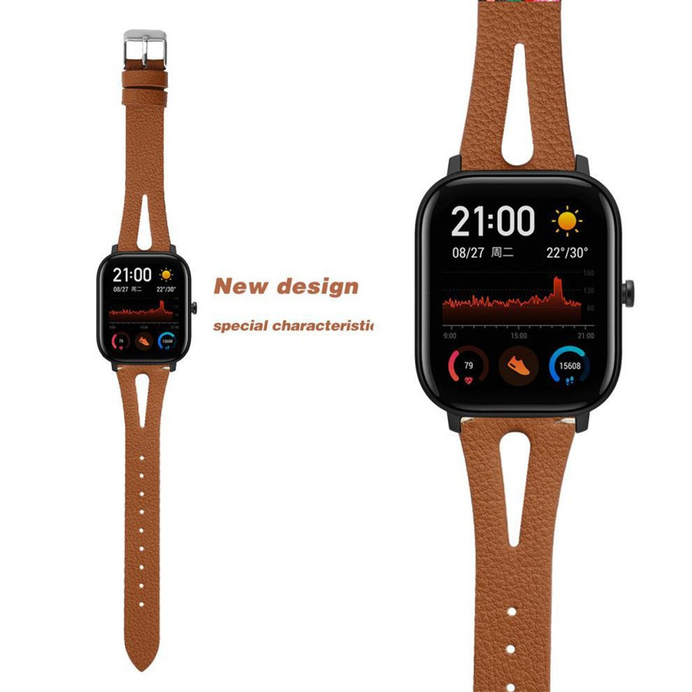 Dây Đeo Da 20mm Cho Đồng Hồ Thông Minh Xiaomi Huami Amazfit Bip U Pro GTS 3 Bip S GTS 2 Mini GTR 42mm