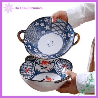 Đĩa 2 tai hoạ tiết sang chảnh - lịch sự - Halamceramics