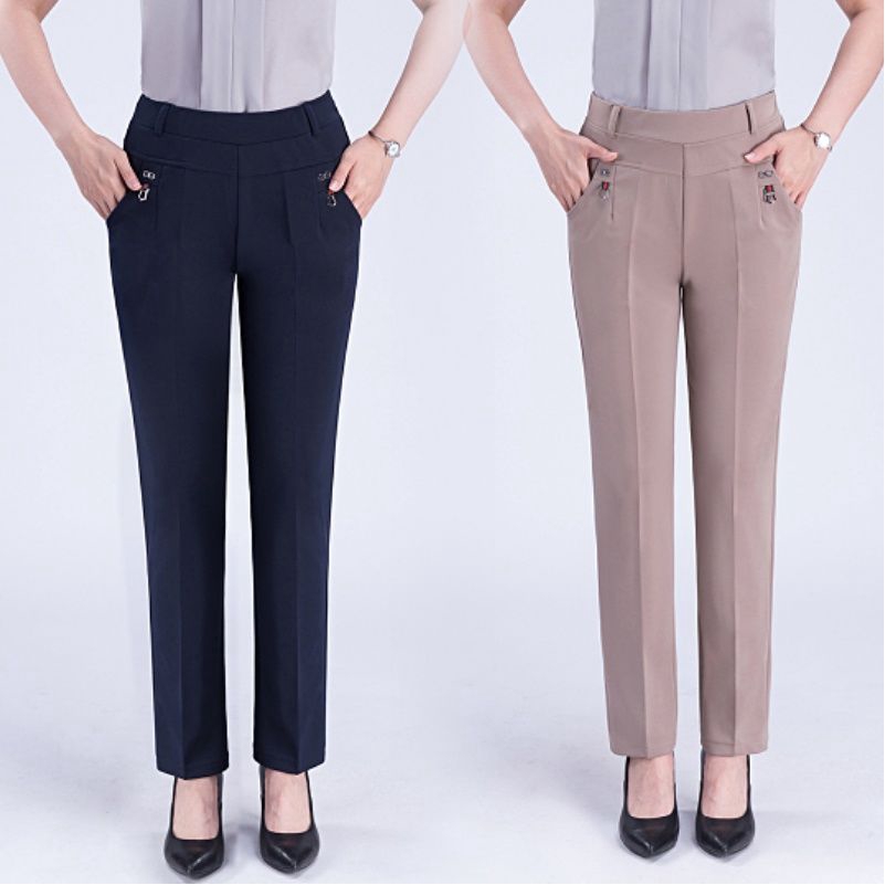 Quần Dài Lưng Thun Co Giãn Tốt Thiết Kế Thoải Mái Cho Phụ Nữ Trung Niên | BigBuy360 - bigbuy360.vn