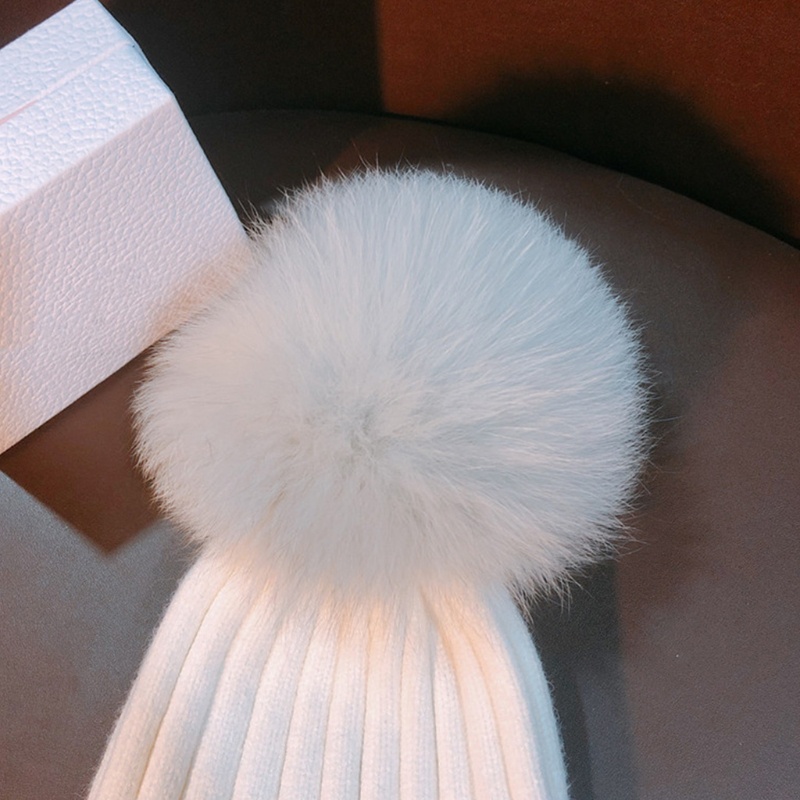 Mũ Len Beanie Đính Quả Cầu Lông Xù Ấm Áp Cho Các Hoạt Động Ngoài Trời